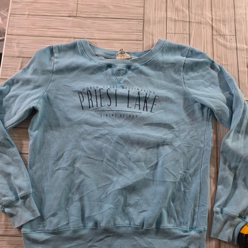 Blue 84 Priest Lake Idaho Elkins Resort Graphic Sweatshirt Light Blue Small
